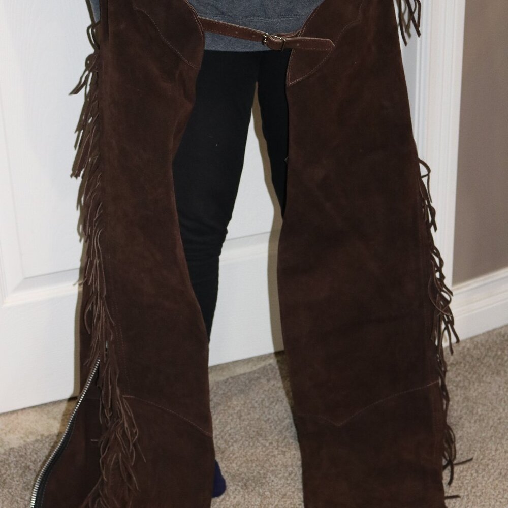 Women's western chaps. Dark brown, size large (14). New. - Picture 3 of 15